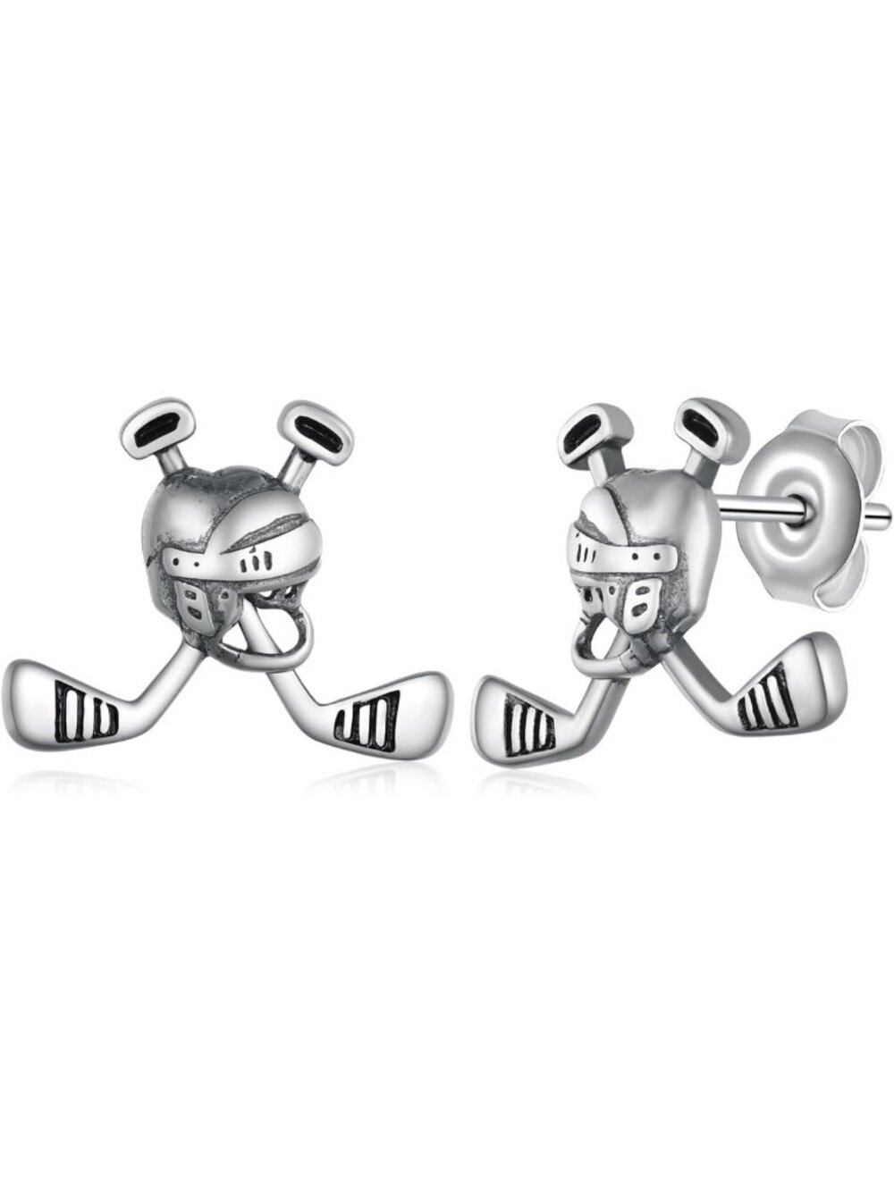 Sterling Silver Sports Earrings - Hockey, Baseball, Tennis, Golf & More